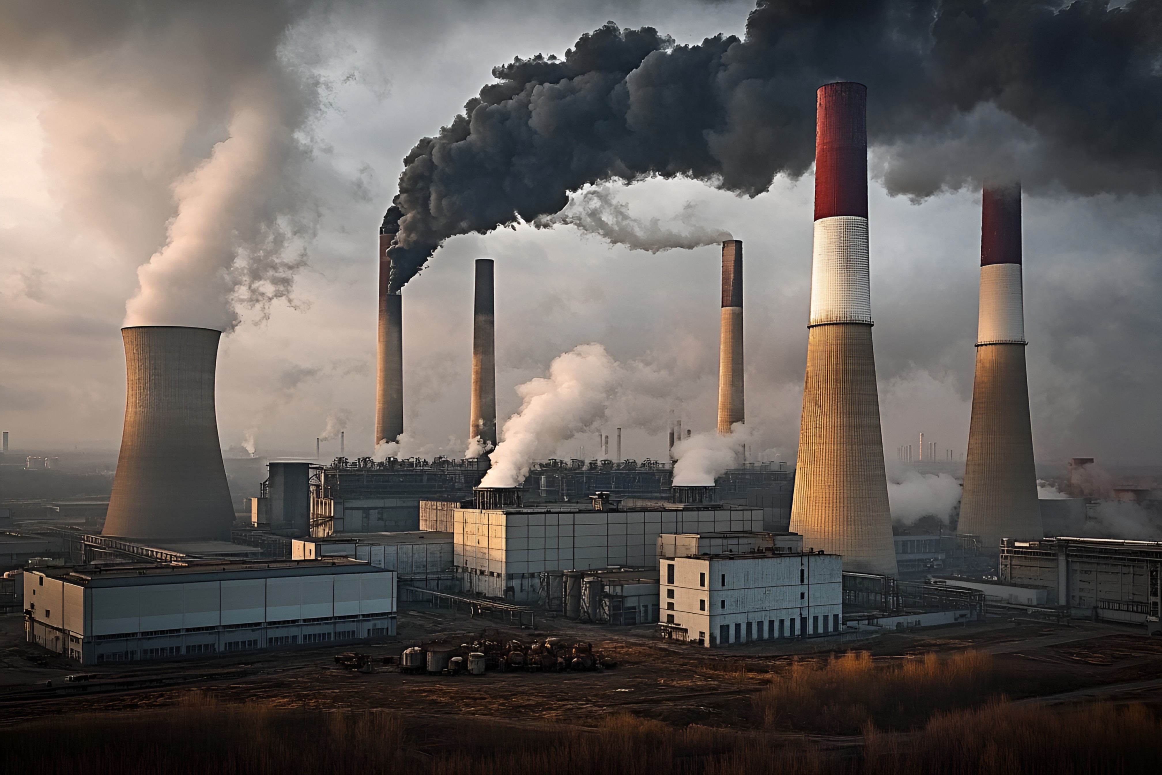 58639838.jpg 工廠現(xiàn)實(shí)主義工業(yè)區(qū)大型煙囪冷卻塔排放煙霧場(chǎng)景商業(yè)照片(商業(yè)使用).jpg